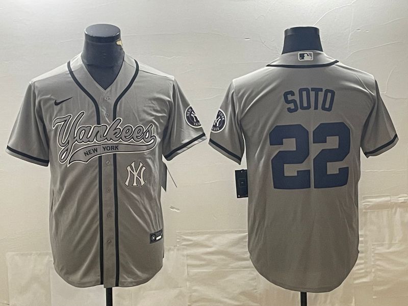 Men New York Yankees #22 Soto Grey Nike Game MLB Jersey style 4->new york yankees->MLB Jersey